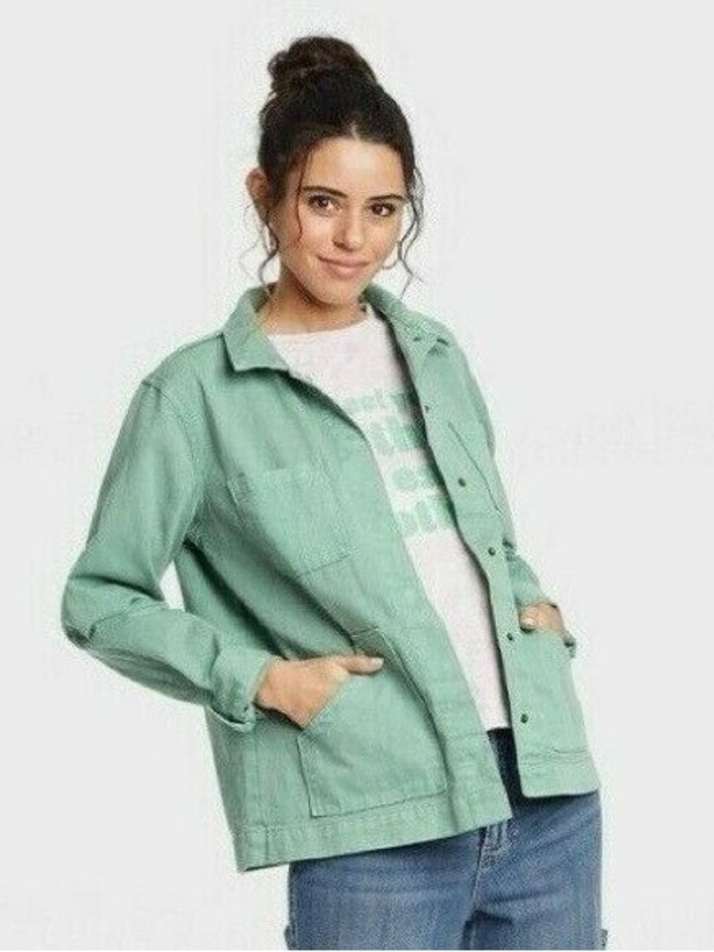 Universal Thread Mint Green Utility Jacket - Relaxed Fit